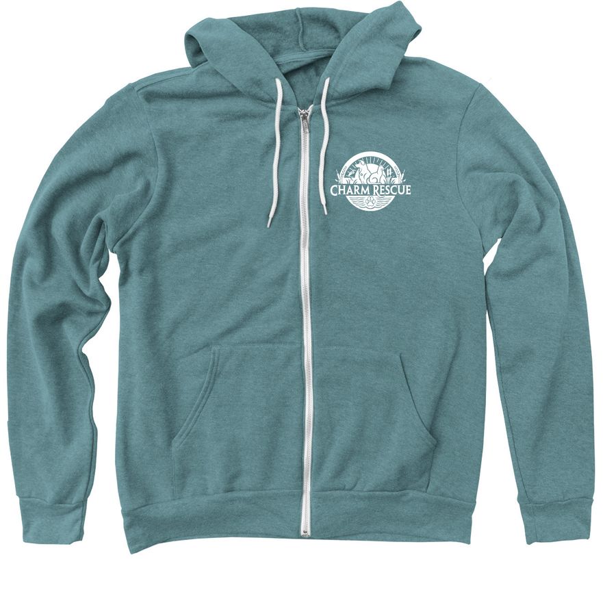 Rescue is my favorite breed, a Heather Deep Teal Zip Up Hoodie
