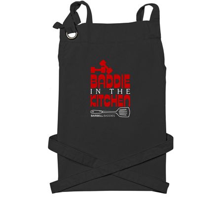 Baddie in the Kitchen Apron, a Black Cotton Canvas Pocket Apron