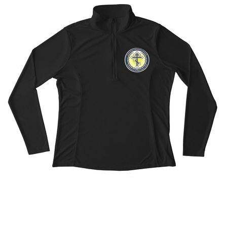 Jr. UOL Logo, a Black Women's Performance Quarter Zip Pullover