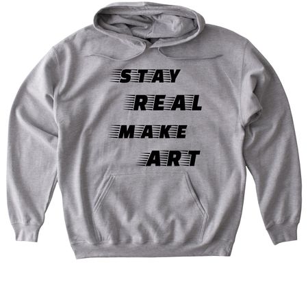 Stay Real Make Art apparel, a Sport Grey Gildan Softstyle Pullover Hoodie