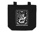 A World without Cages, a Black Organic Cotton Tote Bag (back-view)