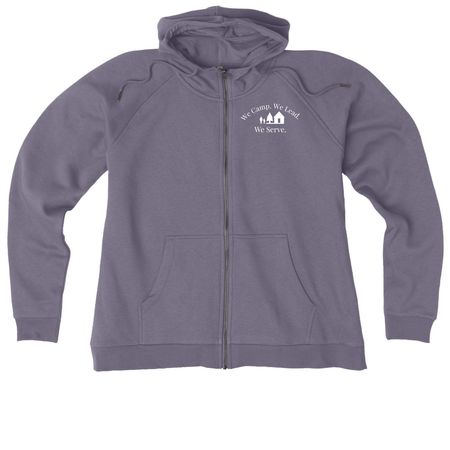 Send Girls to Camp 2026 Lapel Design, a Cosmic Purple Allmade Women?s Organic CVC Zip-Up Hoodie