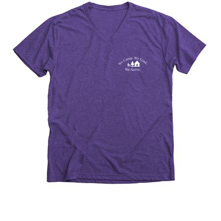 Send Girls to Camp 2026 Lapel Design, a Purple Rush Premium V-Neck Tee