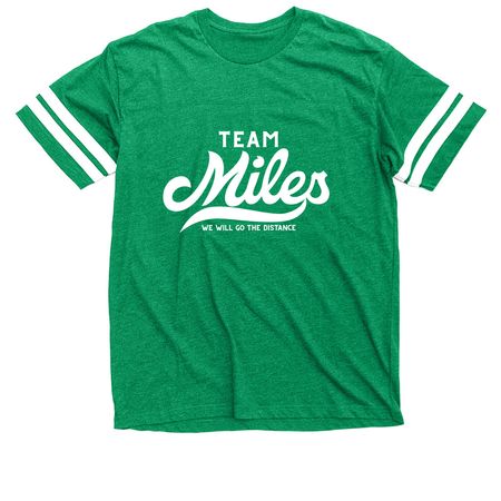 Team Miles Shirts, a Vintage Green / White Football Jersey Tee