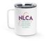 Travel Mug, a White Stainless Steel Travel Mug (back-view)