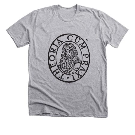 Leibniz: Theoria cum praxi, a Dark Heather Grey Premium Unisex Tee