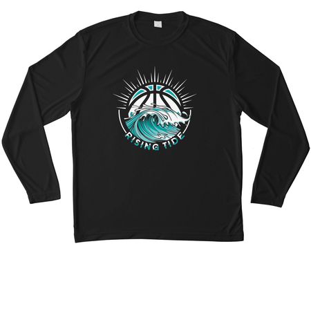 The Tide is Rising Performance Gear, a Black Unisex Performance Long Sleeve Tee