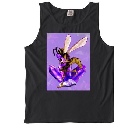 Cast Crystals, Not Stones, a Black Comfort Colors Tank Top