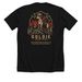 Goldie The Fire Goat, a Solid Black Blend Premium Unisex Tee (back-view)