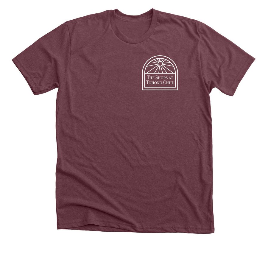 "The Shops @ Tohono Chul" Tees, a Heather Maroon Premium Unisex Tee