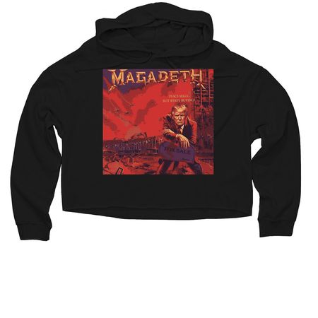 Magadeth, a Black Women?s Lightweight Cropped Hoodie