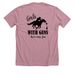 Girls with Guns, Have More Fun ?&nbsp;, a Heather Orchid Premium Unisex Tee (back-view)