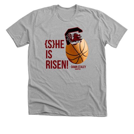 {S}He is Risen!, a Athletic Heather Premium Unisex Tee