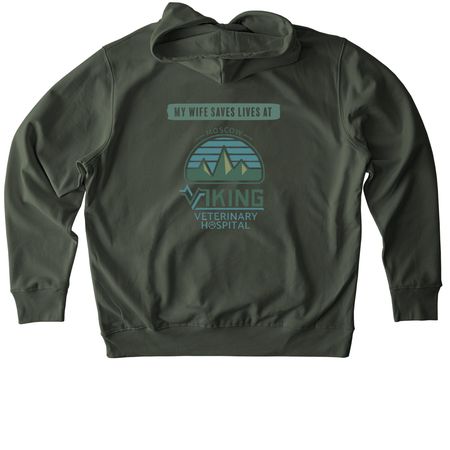 My Wife Saves Lives&nbsp;, a Khaki Green Stanley/Stella Unisex Cruiser 2.0 Pullover Hoodie