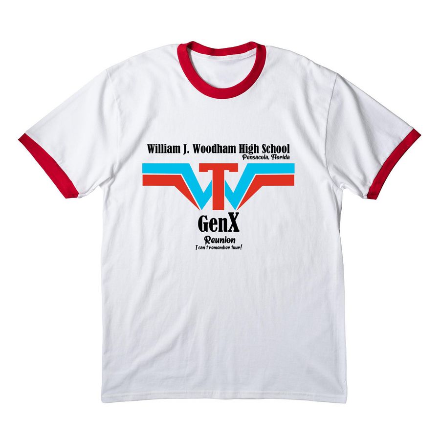 Woodham GenX, a White/ Red Cotton Ringer Tee