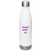 E-Motion Water Bottle, a White Stainless Steel Water Bottle (back-view)