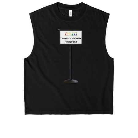 Event Sign, a True Black Heavyweight Garment Dye Muscle Tee