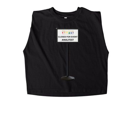 Event Sign, a True Black Women's Heavyweight Garment Dye Muscle Tee