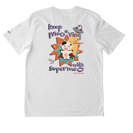 SuperMoo Activewear Shirts & Sweatshirts, a White Nike Dri-FIT Jersey Blend Performance Tee (back-view)