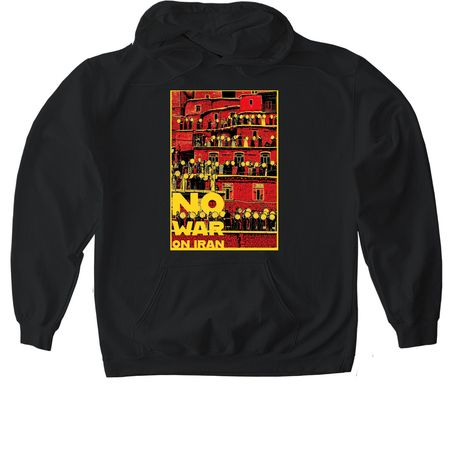 NO WAR ON IRAN - HEZAR DAF, a Black Gildan Softstyle Pullover Hoodie