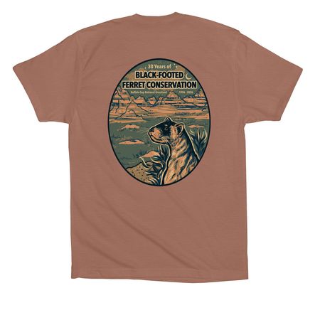 Front/Back BFF 30-Yr Anniversary Buffalo Gap, a Chestnut Premium Cotton Tee (back-view)