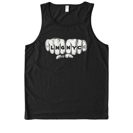LNG NYC Knuckle Tat, a Deep Black Allmade Eco Triblend Tank
