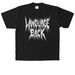 LANGUAGE BACK 02, a Black Heavyweight Garment Dye Tee