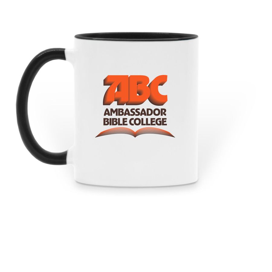 ABC Retro Mugs, a Black Two-Tone Ceramic Mug (back-view)