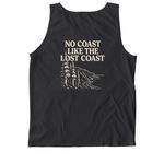 No Coast Like The Lost Coast, a Black Comfort Colors Tank Top (back-view)