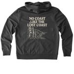 No Coast Like The Lost Coast, a Terrain Grey Allmade Organic French Terry Zip Up Hoodie (back-view)