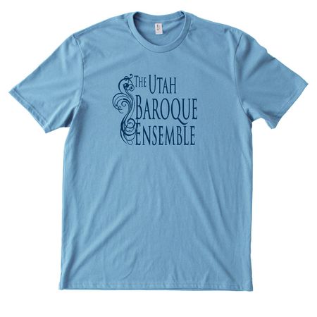 Utah Baroque- two-sided, blue ink, a Arctic Blue Allmade Heavyweight Recycled Cotton Tee