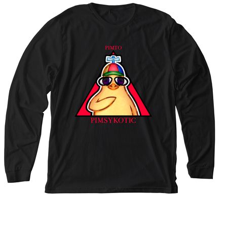 PIMSYKOTIC ?, a Solid Black Blend Premium Long Sleeve Tee