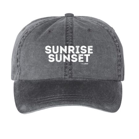 Sunrise Sunset Hat, a Black Printed Pigment Dye Baseball Cap