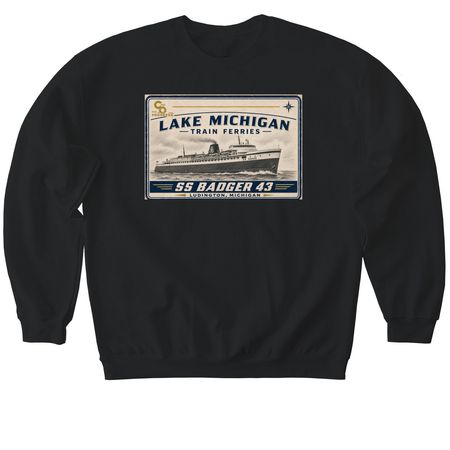 SS Badger, a Black Softstyle Crewneck Sweatshirt