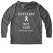 Team John Rush - Different Not Less, a Aluminum Grey Allmade Eco Triblend Hoodie Tee (back-view)