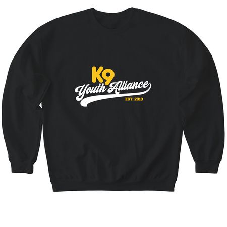 K9YA Athletic Tee, a Black Softstyle Crewneck Sweatshirt