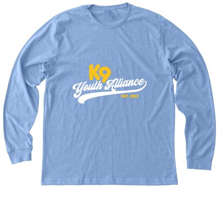 K9YA Athletic Tee, a Heather Carolina Blue Premium Long Sleeve Tee
