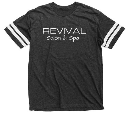 REV|VAL Salon & Spa, a Vintage Smoke / White Football Jersey Tee