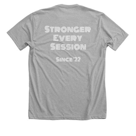 SMF 2022, a Athletic Heather Premium Unisex Tee (back-view)