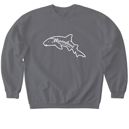 Retro Shark Shirt, a Charcoal Softstyle Crewneck Sweatshirt