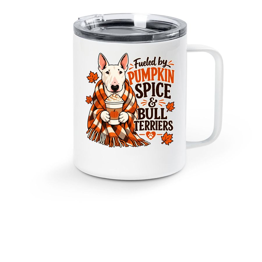 Pumpkin Spice To Go, a White Stainless Steel Travel Mug