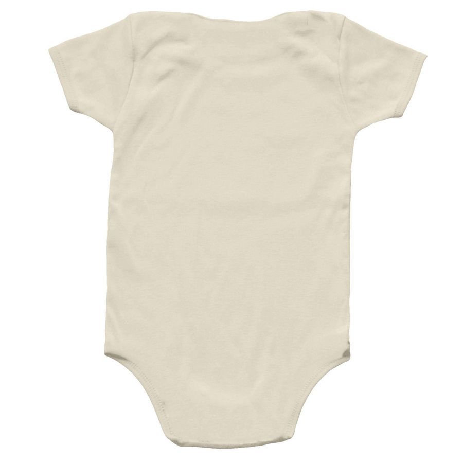 Little Slugger (Bow), a Natural Infant Onesie (back-view)