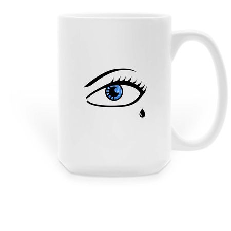 Black Tear Mug, a White Large Coffee Mug