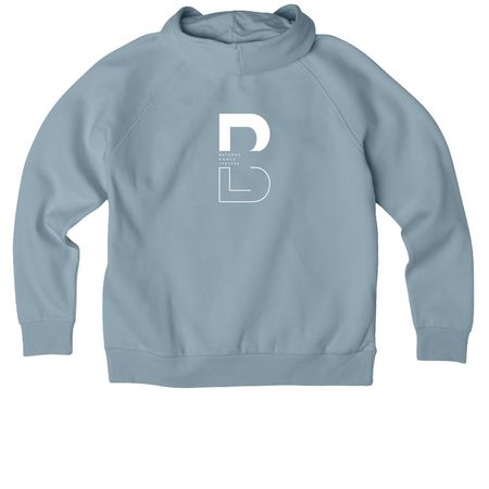 Bitch, Pli?s. Hoodie, a I Like You Blue Allmade Organic CVC Pullover Hoodie (back-view)