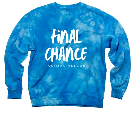 FCAR Swag to save some dogs!, a Aqua Blue Tie Dye Crewneck Sweatshirt