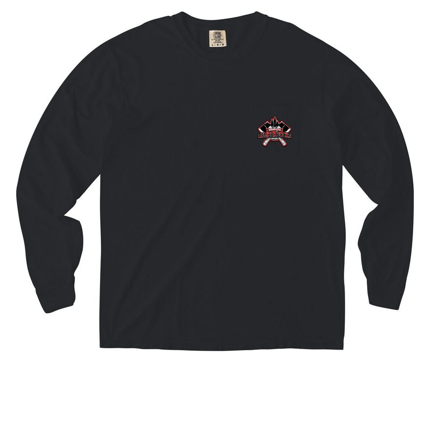 MN Lumberjocks Long Sleeve Pocket Tee, a Black Comfort Colors Long Sleeve Pocket Tee