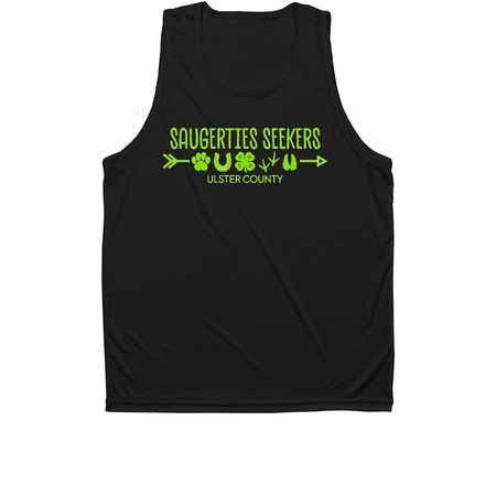 Sporty Seekers Swag, a Black Unisex Performance Tank