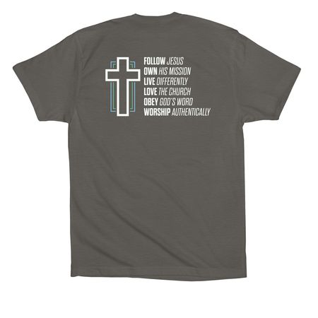 FBCF Students shirts, a Asphalt Premium Cotton Tee (back-view)