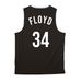 WHITE LOGO JERSEY, a Black/ White Reversible Basketball Jersey (back-view)