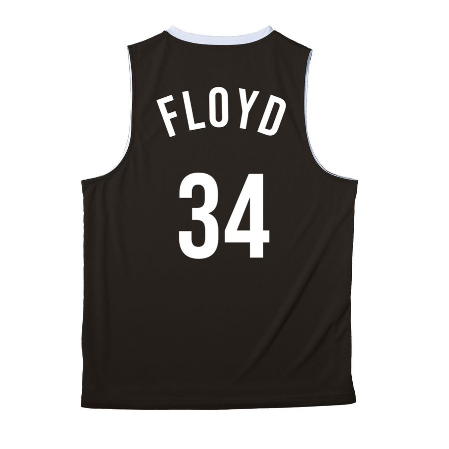 WHITE LOGO JERSEY, a Black/ White Reversible Basketball Jersey (back-view)